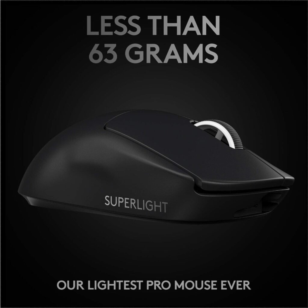 Logitech G Pro X Superlight wireless gaming mouse with ultra-lightweight design and high-precision HERO sensor