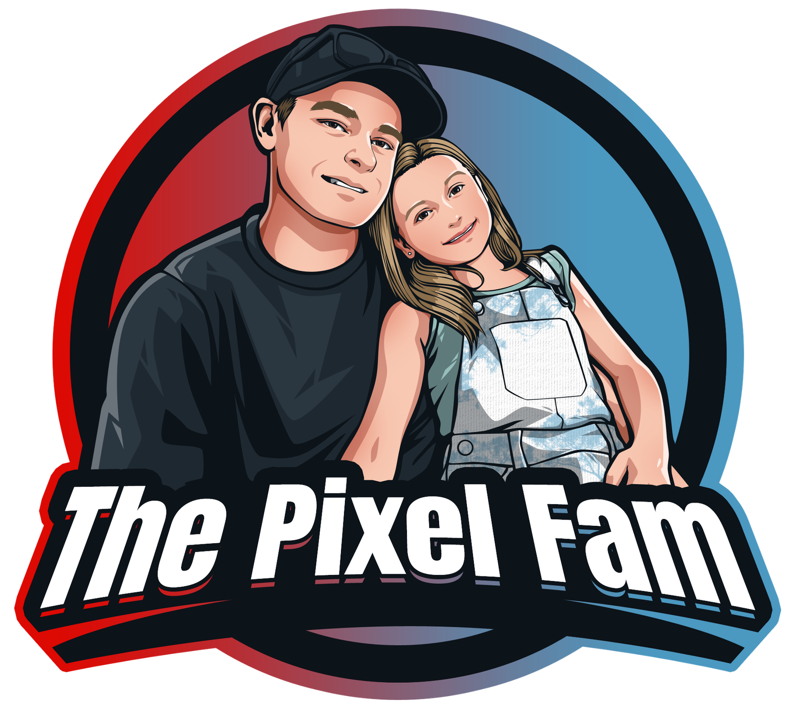 The pixel fam logo daddy daughter image